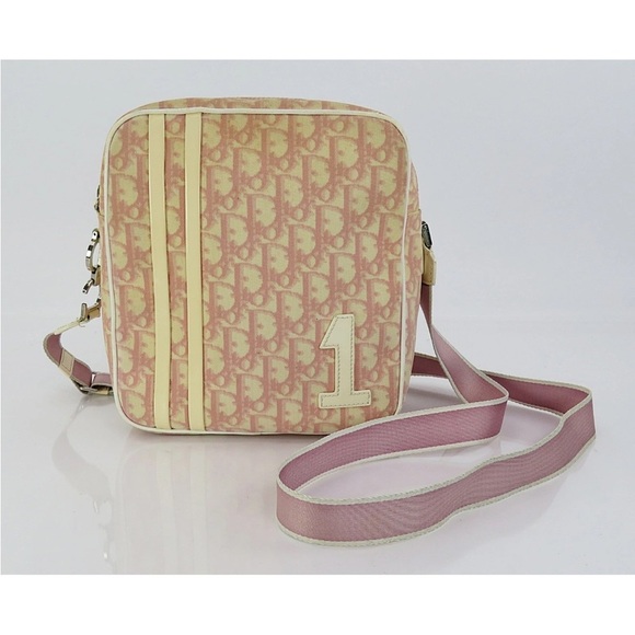 Dior Handbags - Dior Pink and Cream Monogram Crossbody Bag